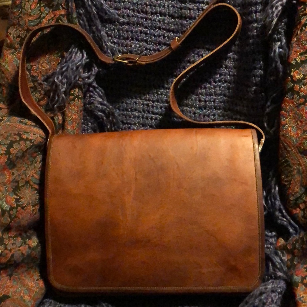 Rustic Town handmade leather computer bag